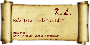 Kübler László névjegykártya