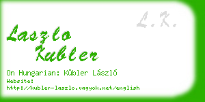 laszlo kubler business card